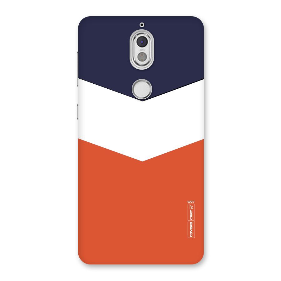 Navy Blue White Orange Arrow Back Case for Nokia 7