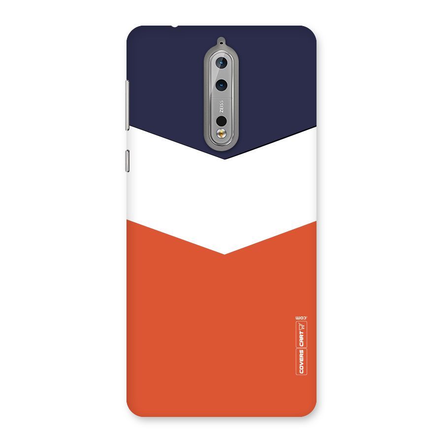 Navy Blue White Orange Arrow Back Case for Nokia 8