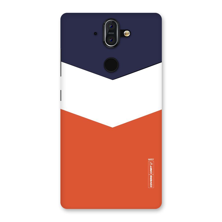 Navy Blue White Orange Arrow Back Case for Nokia 8 Sirocco