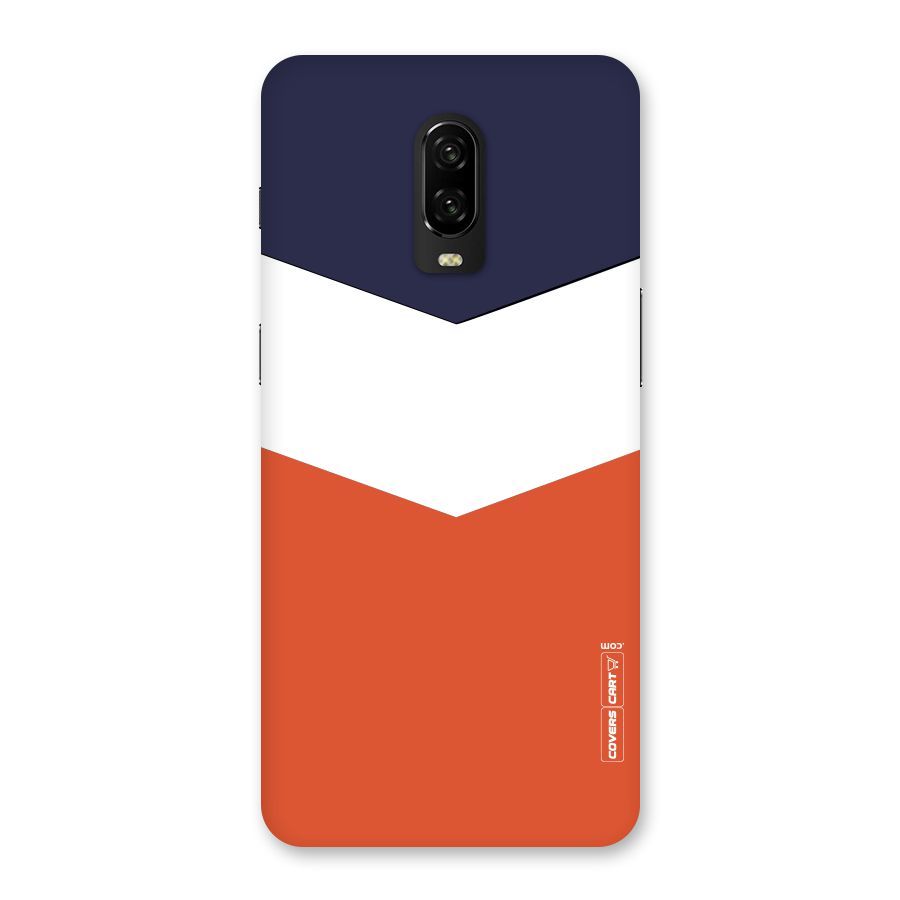 Navy Blue White Orange Arrow Back Case for OnePlus 6T