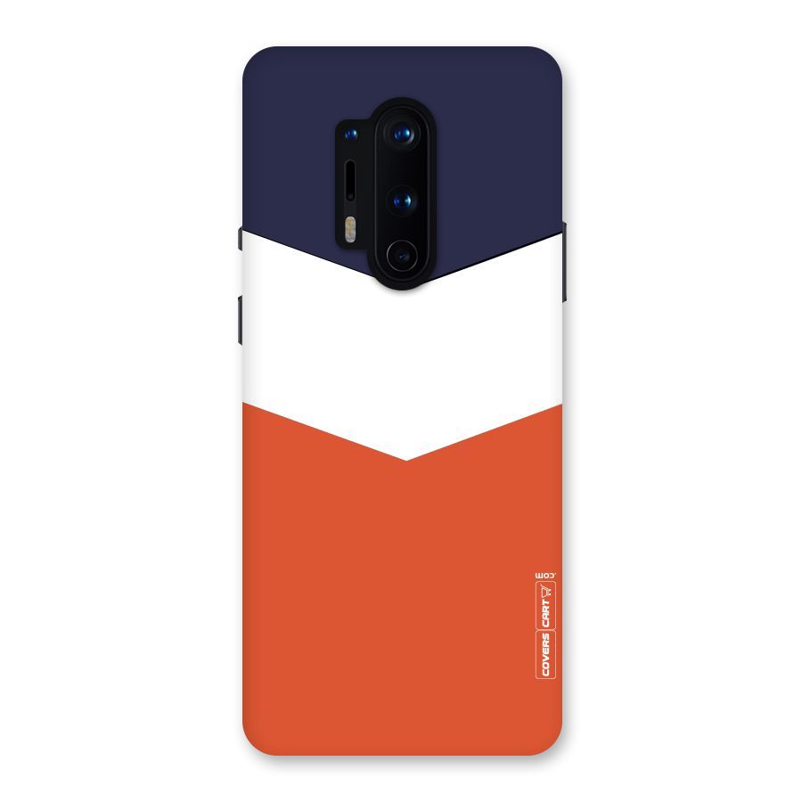 Navy Blue White Orange Arrow Back Case for OnePlus 8 Pro