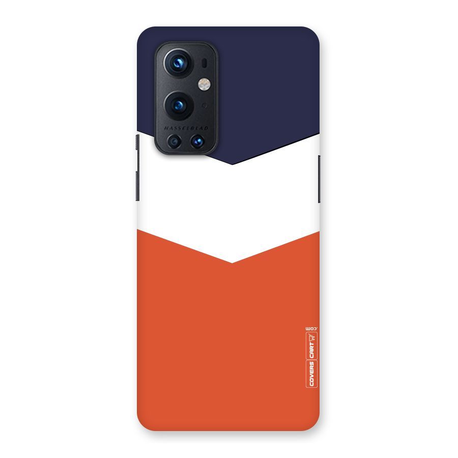 Navy Blue White Orange Arrow Back Case for OnePlus 9 Pro