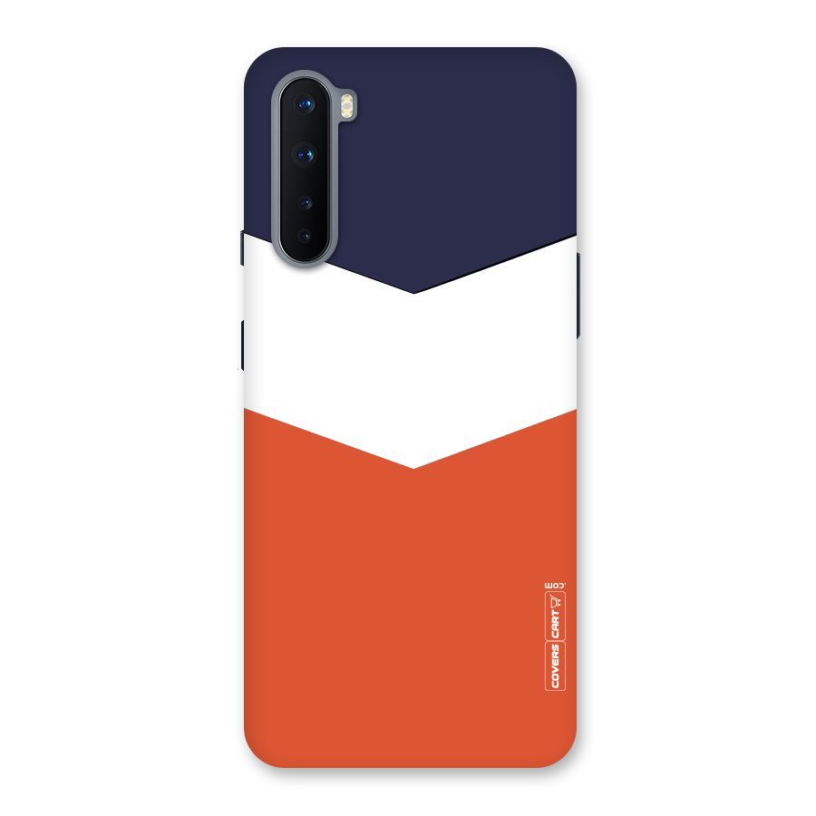 Navy Blue White Orange Arrow Back Case for OnePlus Nord