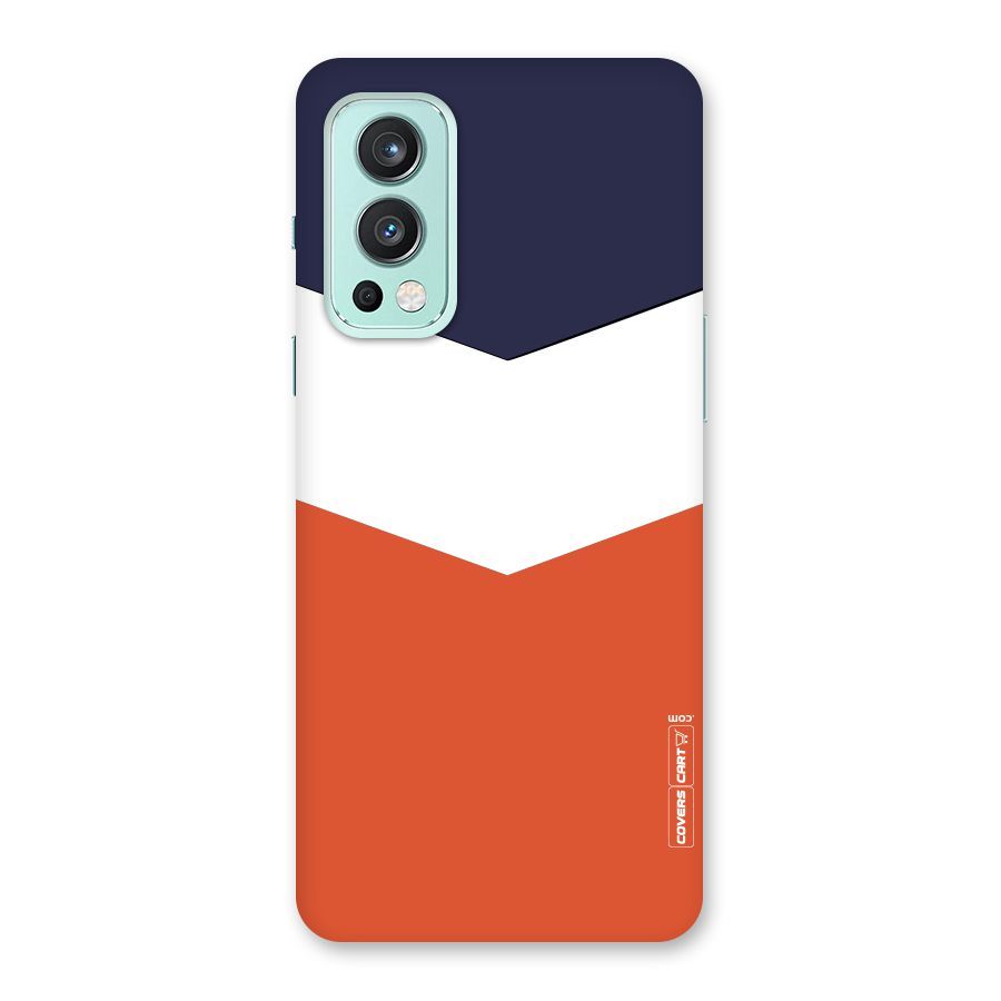 Navy Blue White Orange Arrow Back Case for OnePlus Nord 2 5G