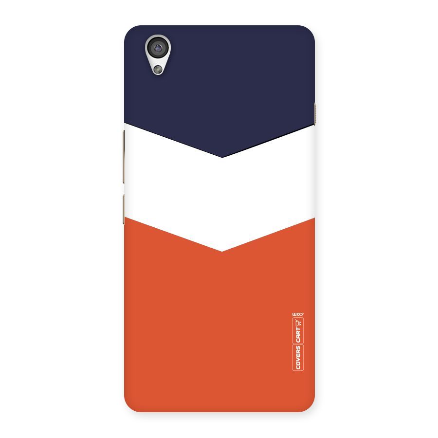 Navy Blue White Orange Arrow Back Case for OnePlus X