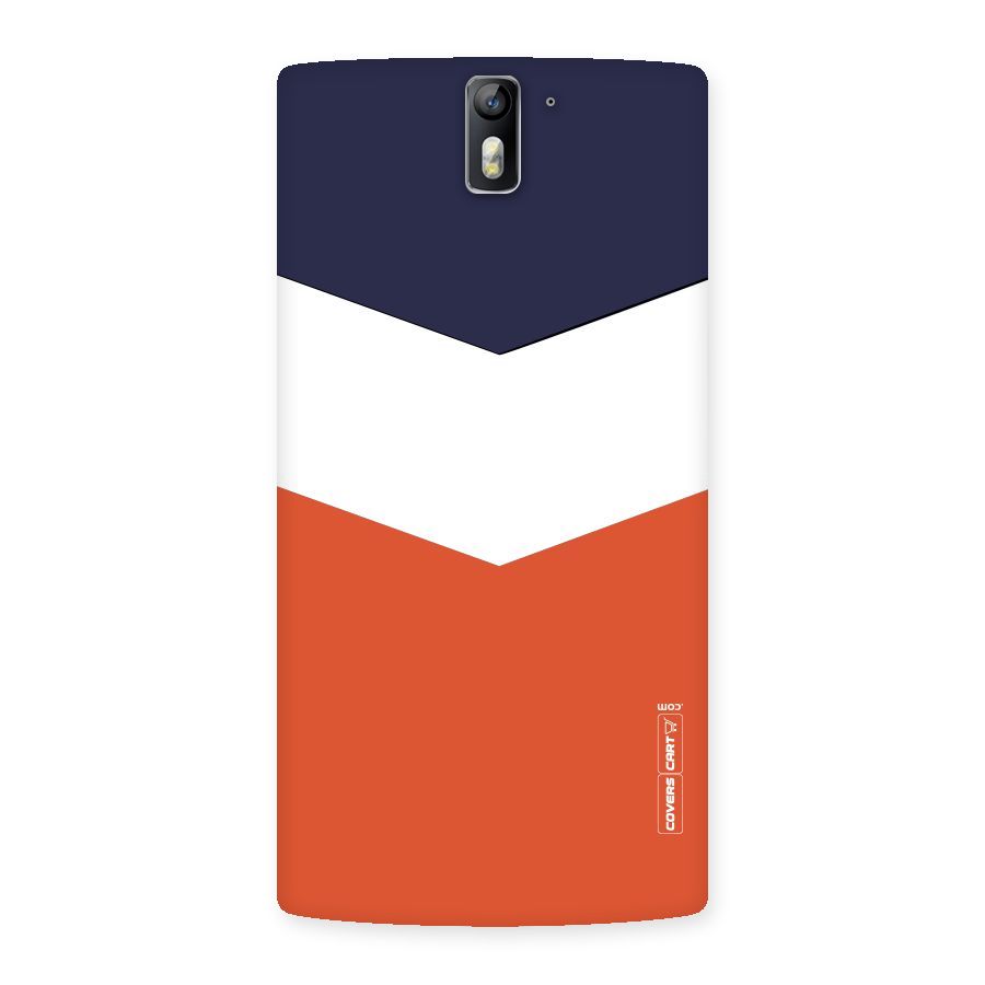 Navy Blue White Orange Arrow Back Case for One Plus One