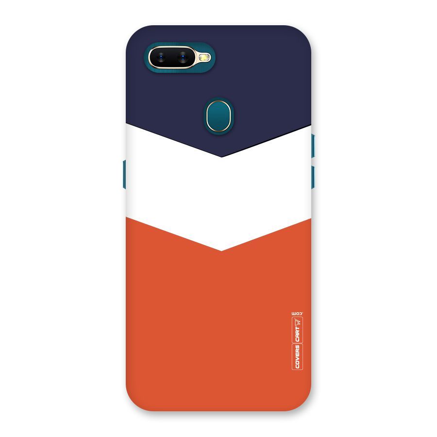 Navy Blue White Orange Arrow Back Case for Oppo A11k