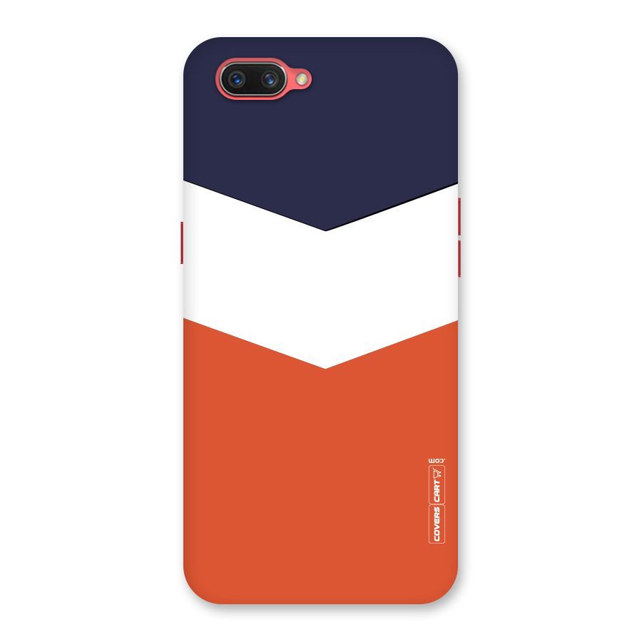 Navy Blue White Orange Arrow Back Case for Oppo A3s