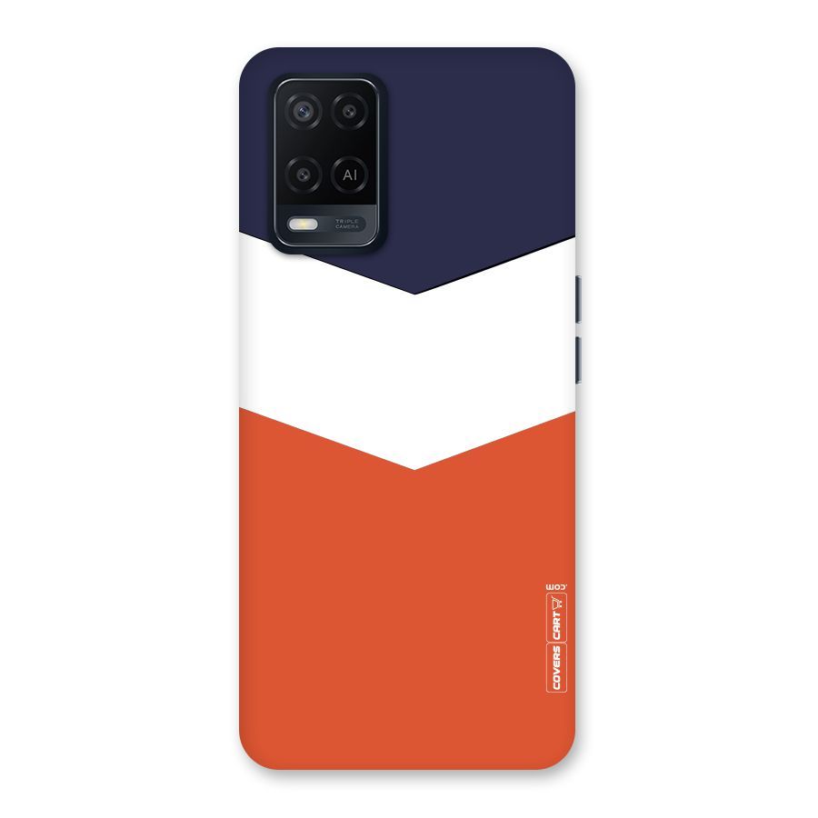 Navy Blue White Orange Arrow Back Case for Oppo A54