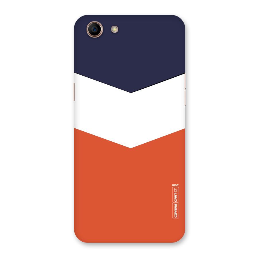 Navy Blue White Orange Arrow Back Case for Oppo A83 (2018)