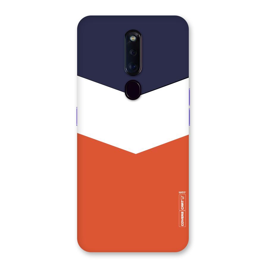 Navy Blue White Orange Arrow Back Case for Oppo F11 Pro