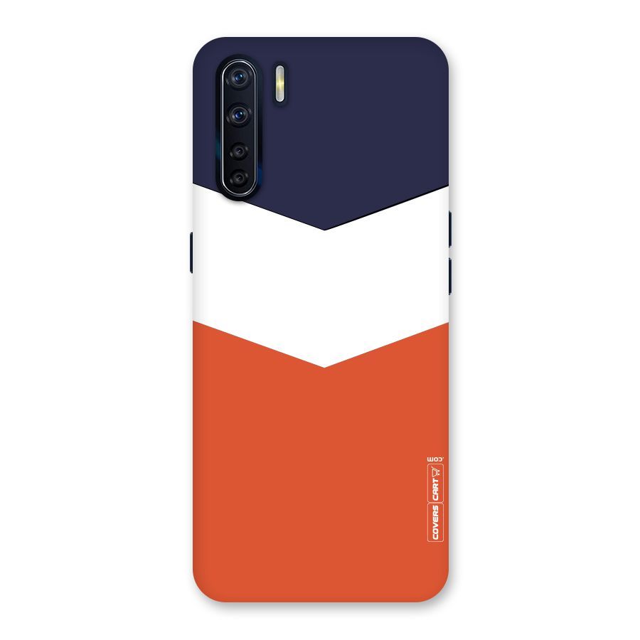 Navy Blue White Orange Arrow Back Case for Oppo F15