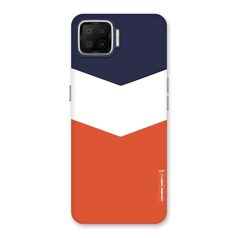 Navy Blue White Orange Arrow Back Case for Oppo F17