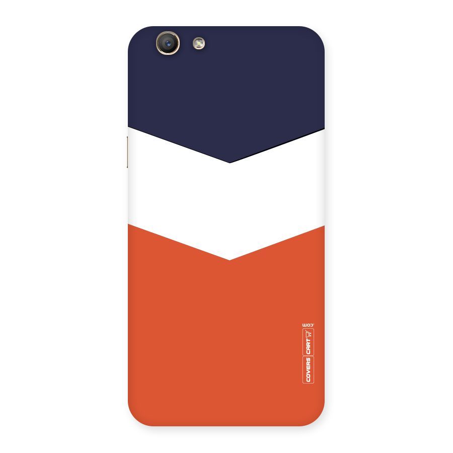 Navy Blue White Orange Arrow Back Case for Oppo F1s