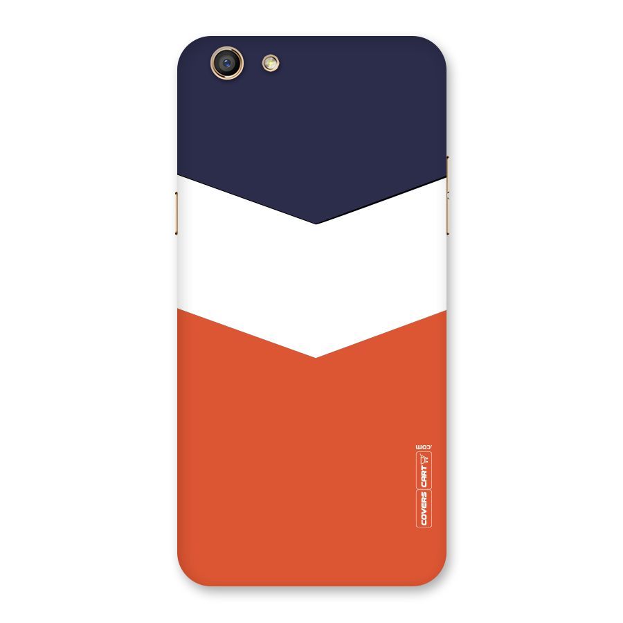 Navy Blue White Orange Arrow Back Case for Oppo F3