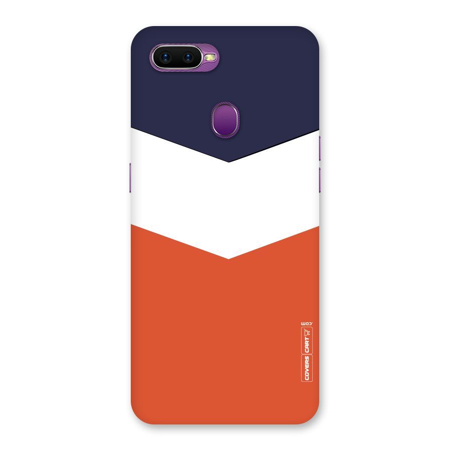 Navy Blue White Orange Arrow Back Case for Oppo F9