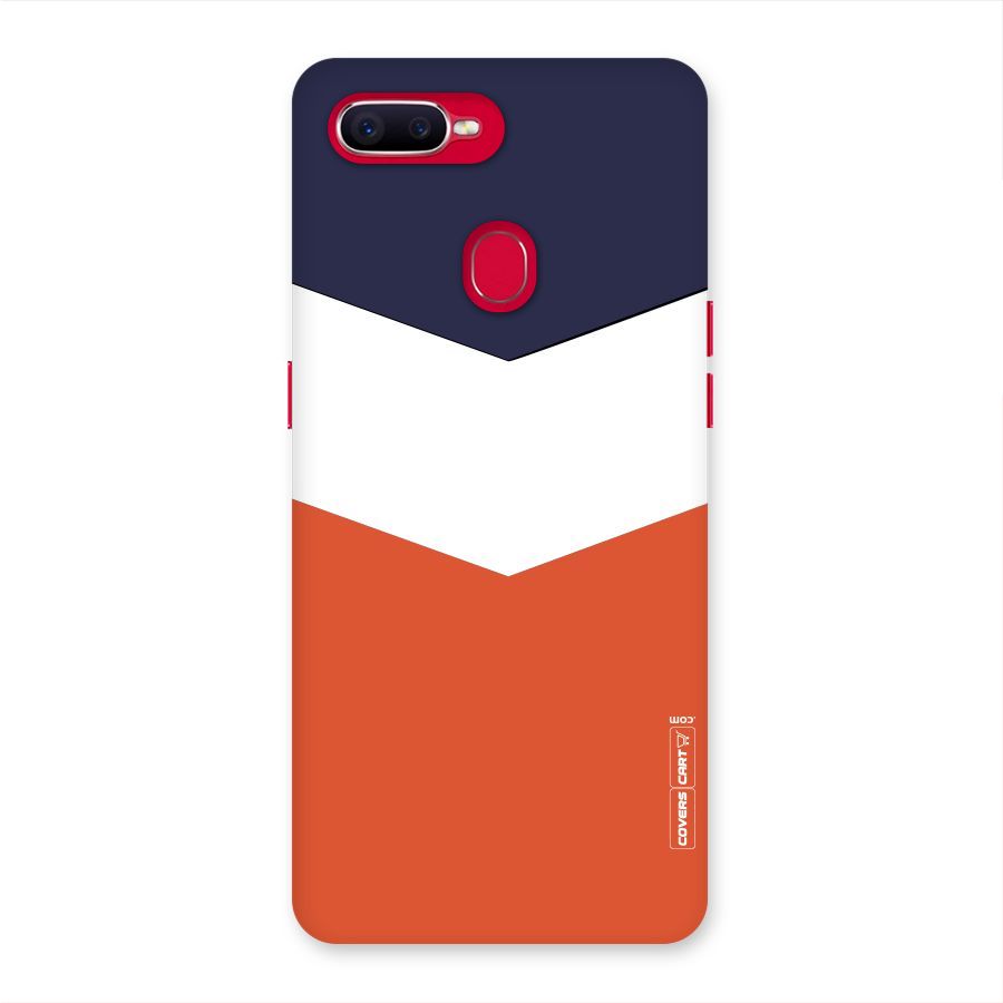Navy Blue White Orange Arrow Back Case for Oppo F9 Pro