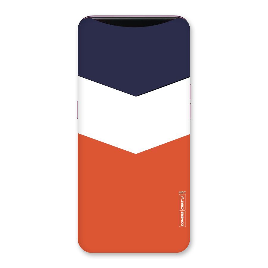 Navy Blue White Orange Arrow Back Case for Oppo Find X