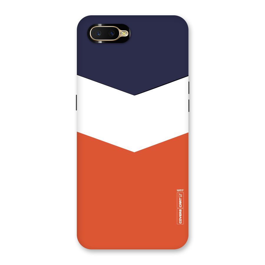 Navy Blue White Orange Arrow Back Case for Oppo K1
