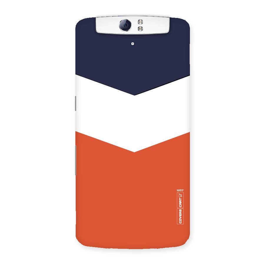 Navy Blue White Orange Arrow Back Case for Oppo N1
