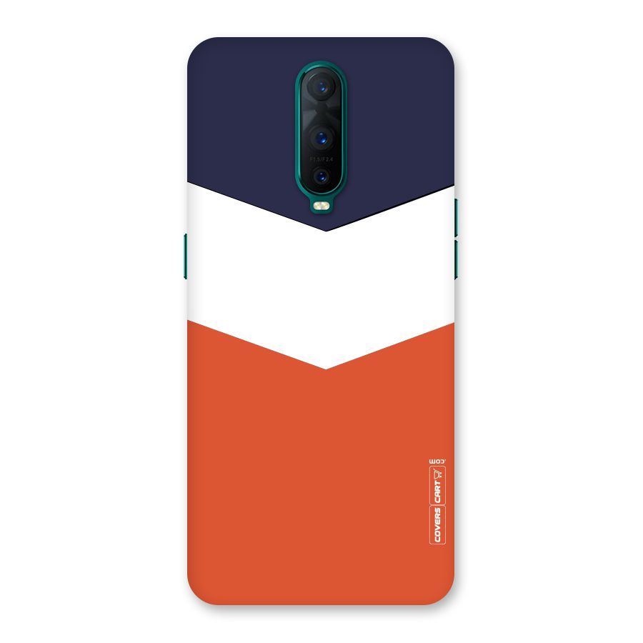 Navy Blue White Orange Arrow Back Case for Oppo R17 Pro