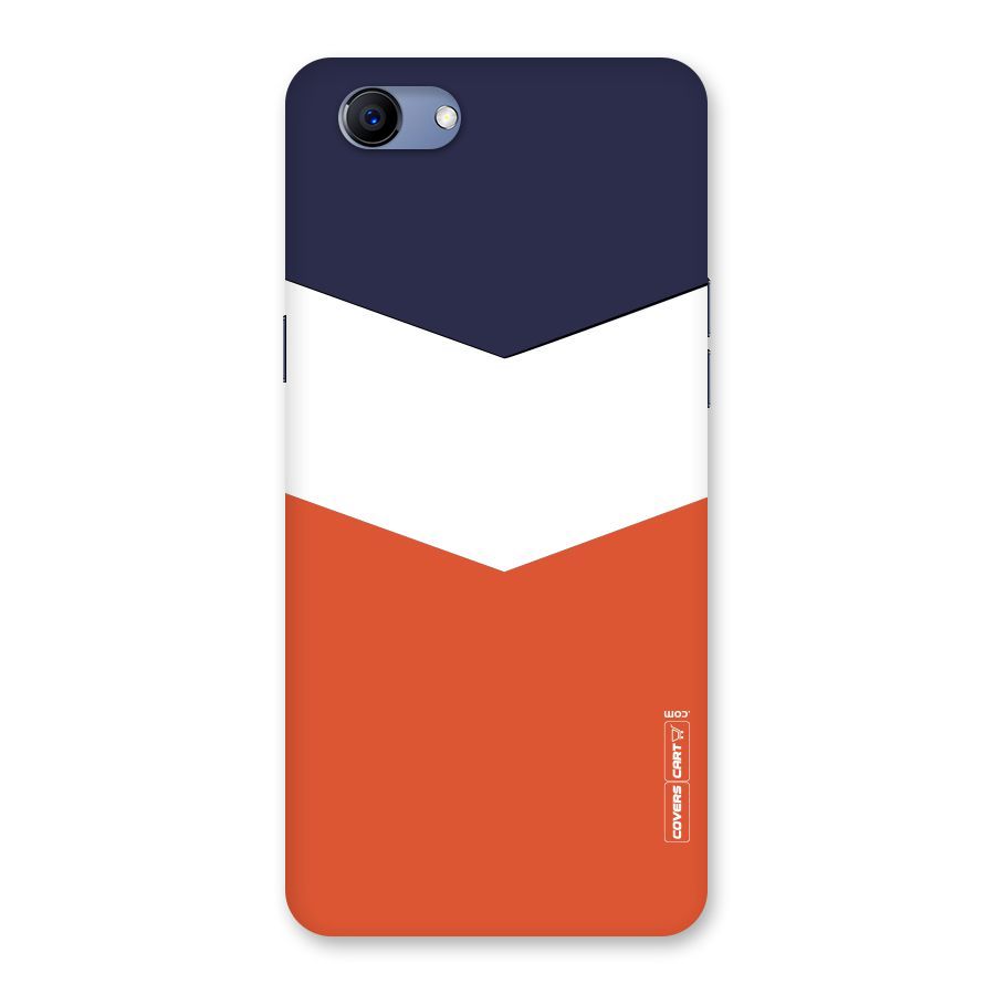 Navy Blue White Orange Arrow Back Case for Oppo Realme 1