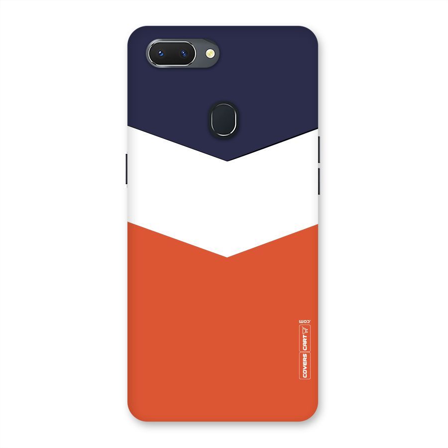 Navy Blue White Orange Arrow Back Case for Oppo Realme 2