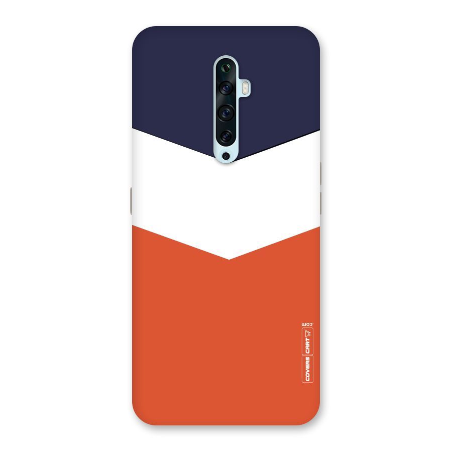 Navy Blue White Orange Arrow Back Case for Oppo Reno2 Z