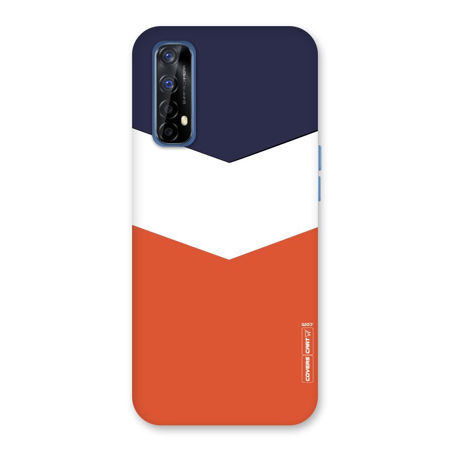 Navy Blue White Orange Arrow Back Case for Realme 7