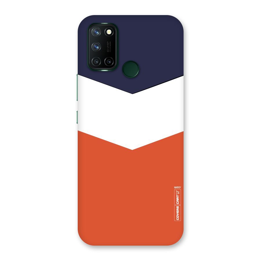 Navy Blue White Orange Arrow Back Case for Realme 7i