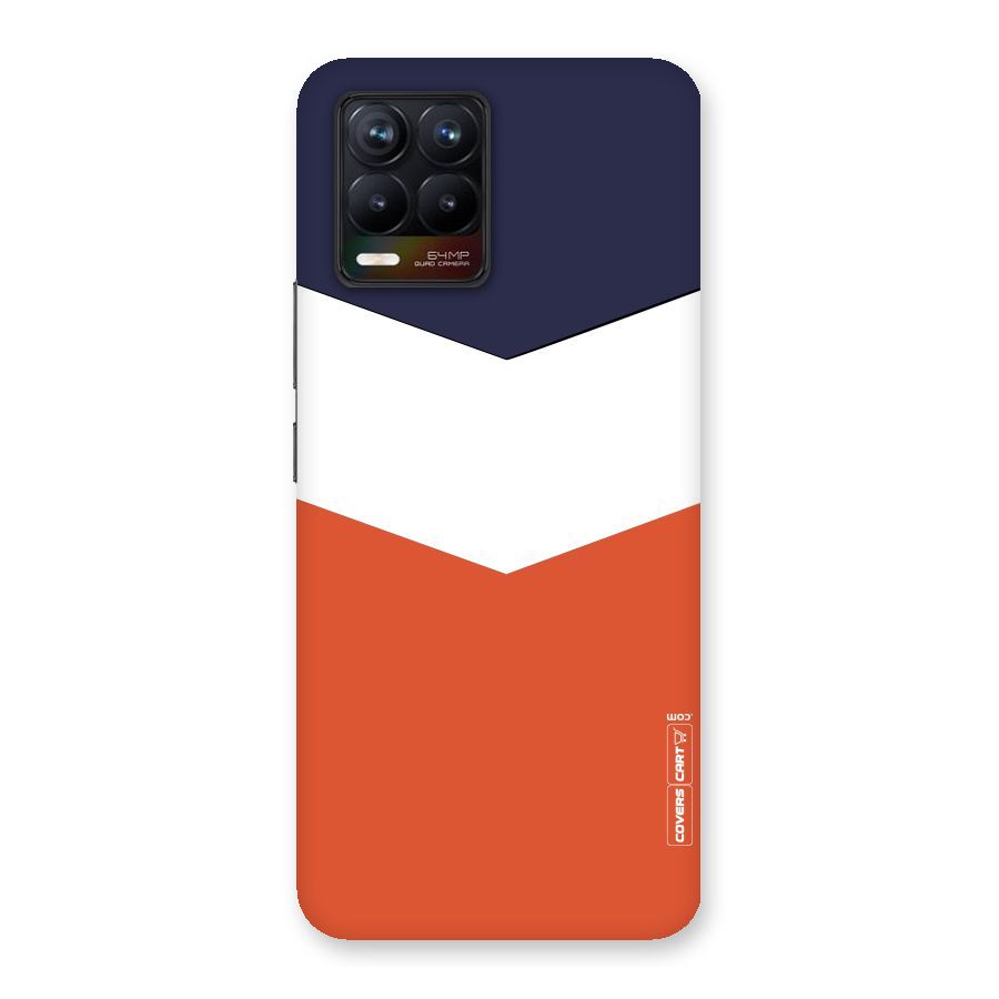 Navy Blue White Orange Arrow Back Case for Realme 8