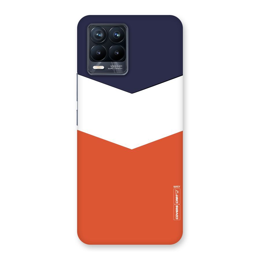 Navy Blue White Orange Arrow Back Case for Realme 8 Pro