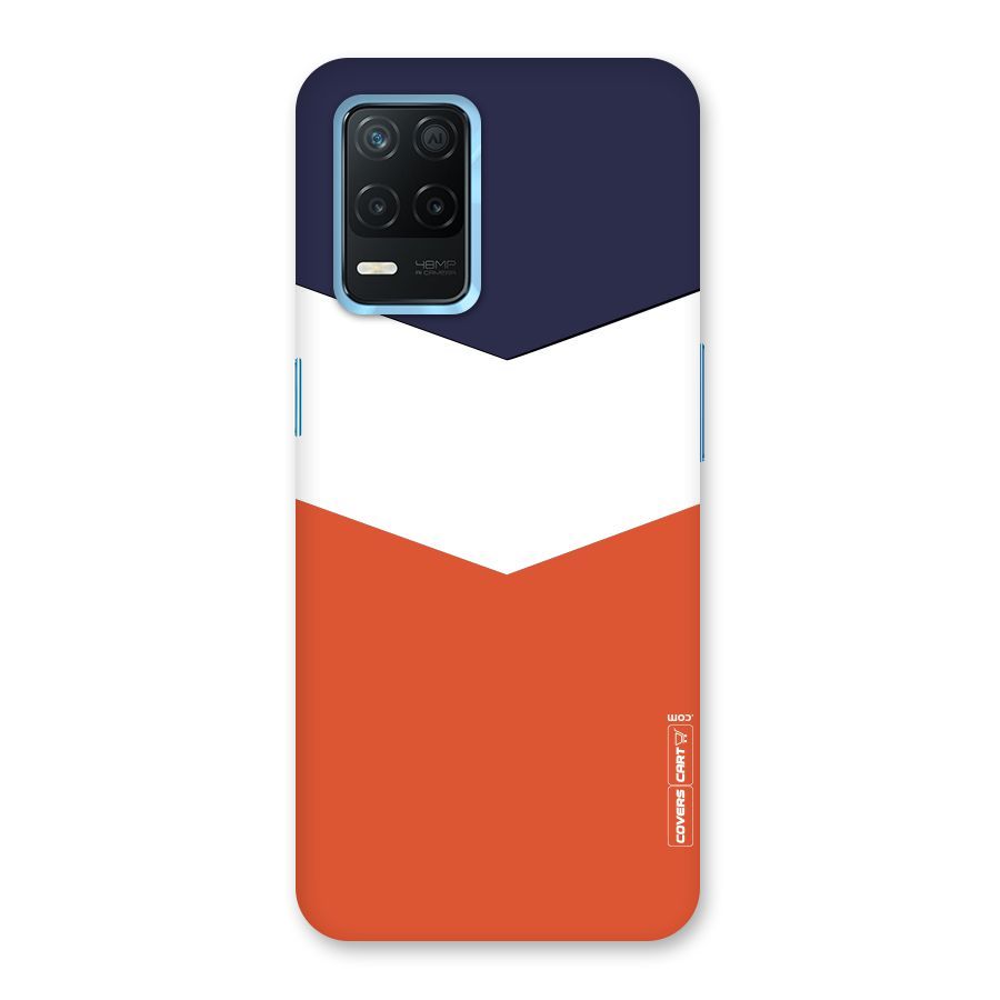 Navy Blue White Orange Arrow Back Case for Realme 8s 5G