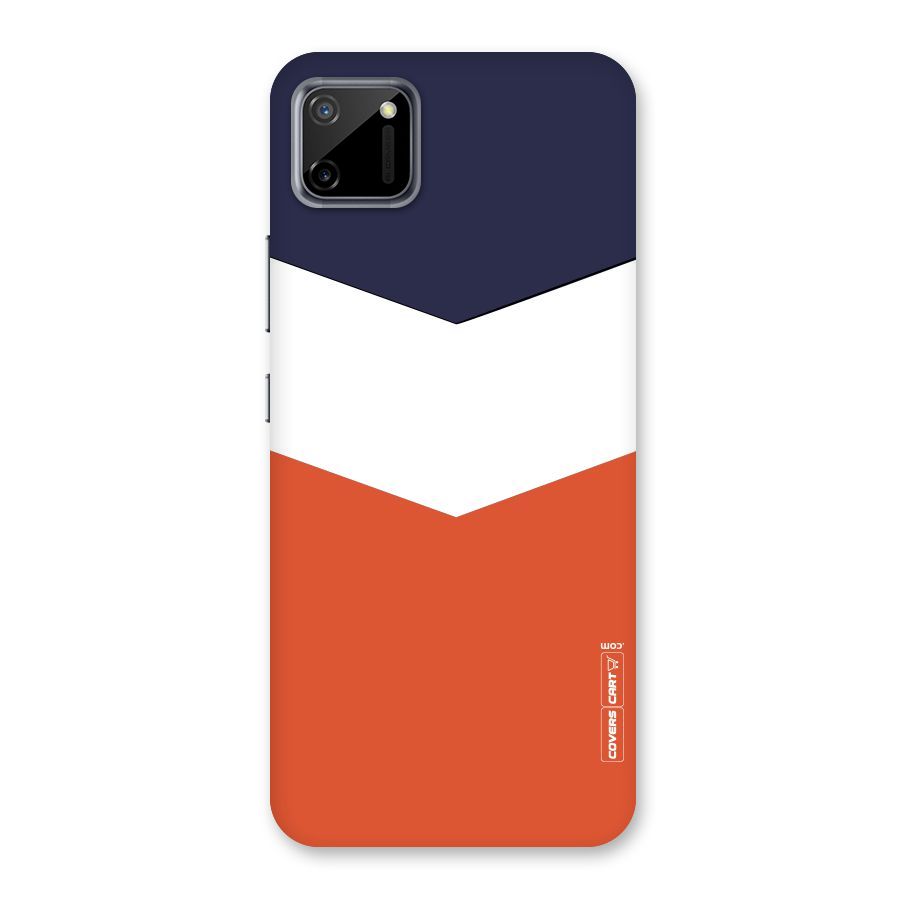 Navy Blue White Orange Arrow Back Case for Realme C11