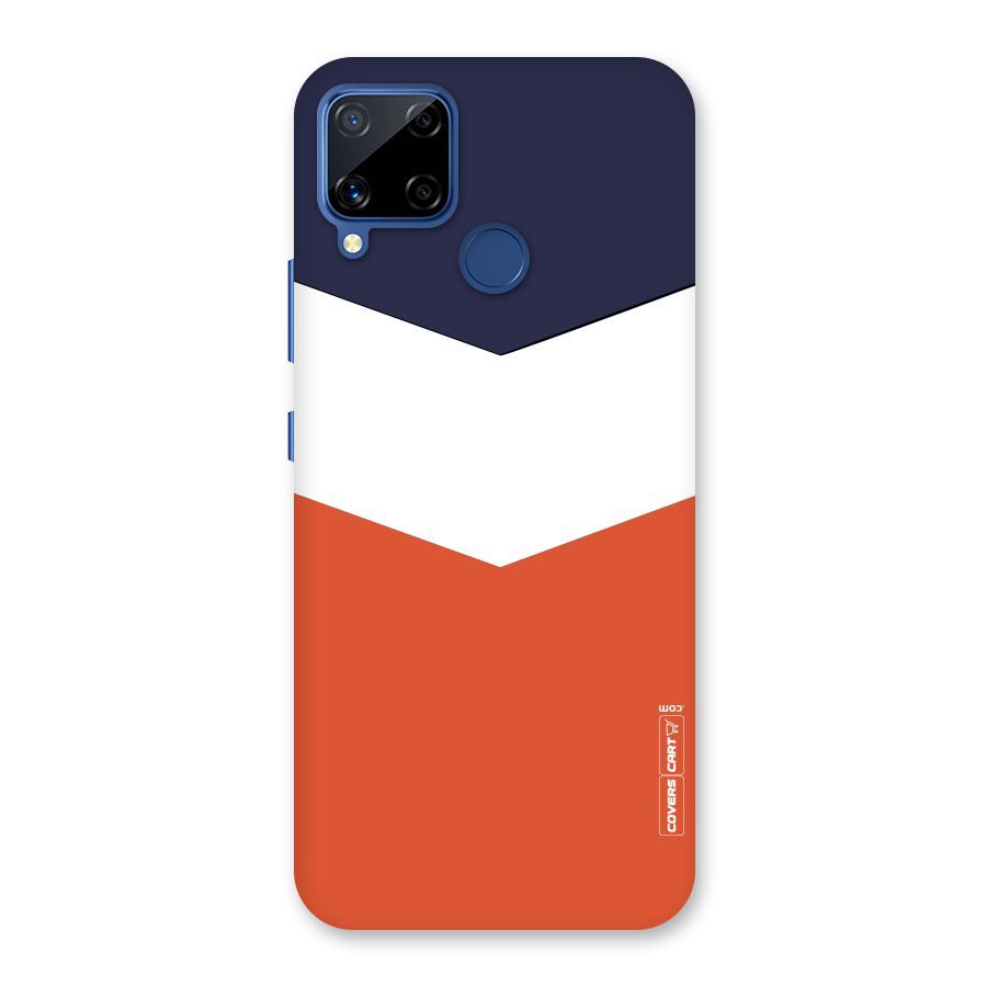 Navy Blue White Orange Arrow Back Case for Realme C12