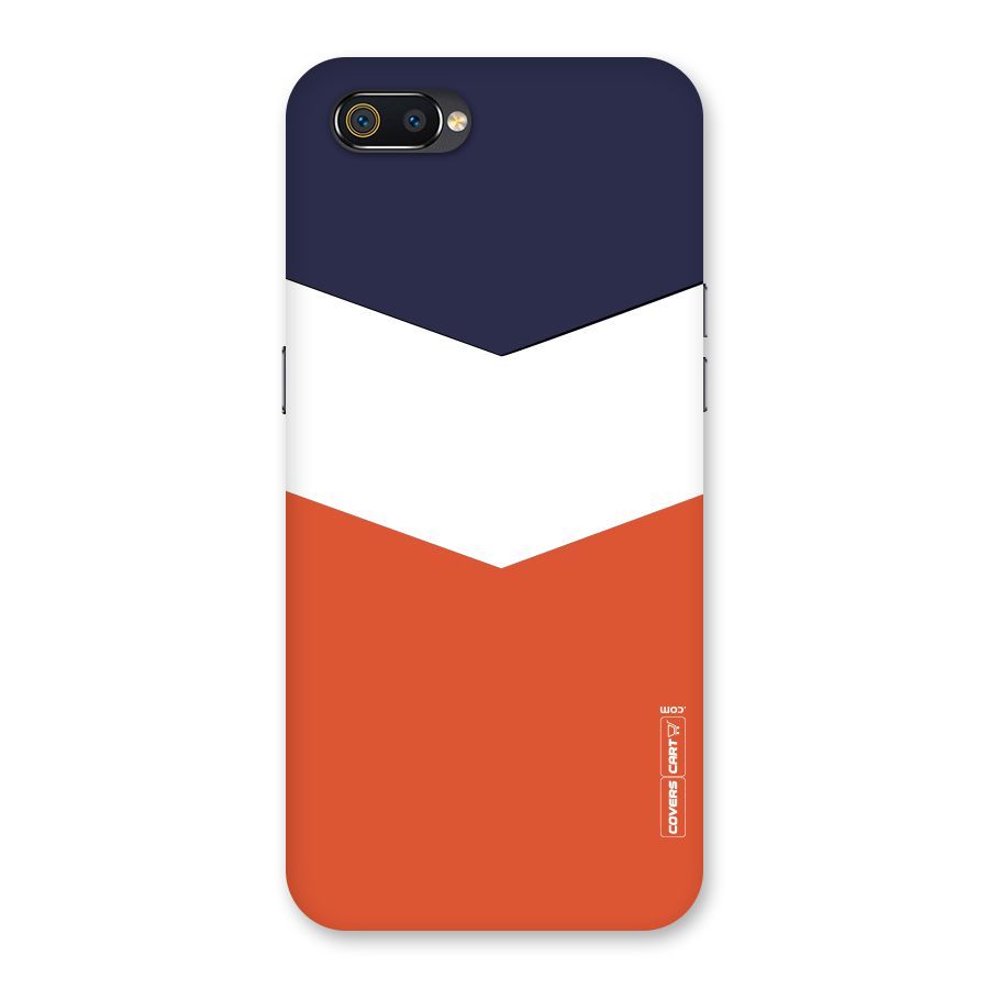 Navy Blue White Orange Arrow Back Case for Realme C2