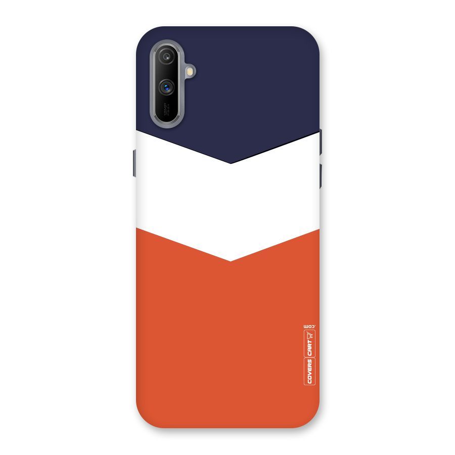 Navy Blue White Orange Arrow Back Case for Realme C3