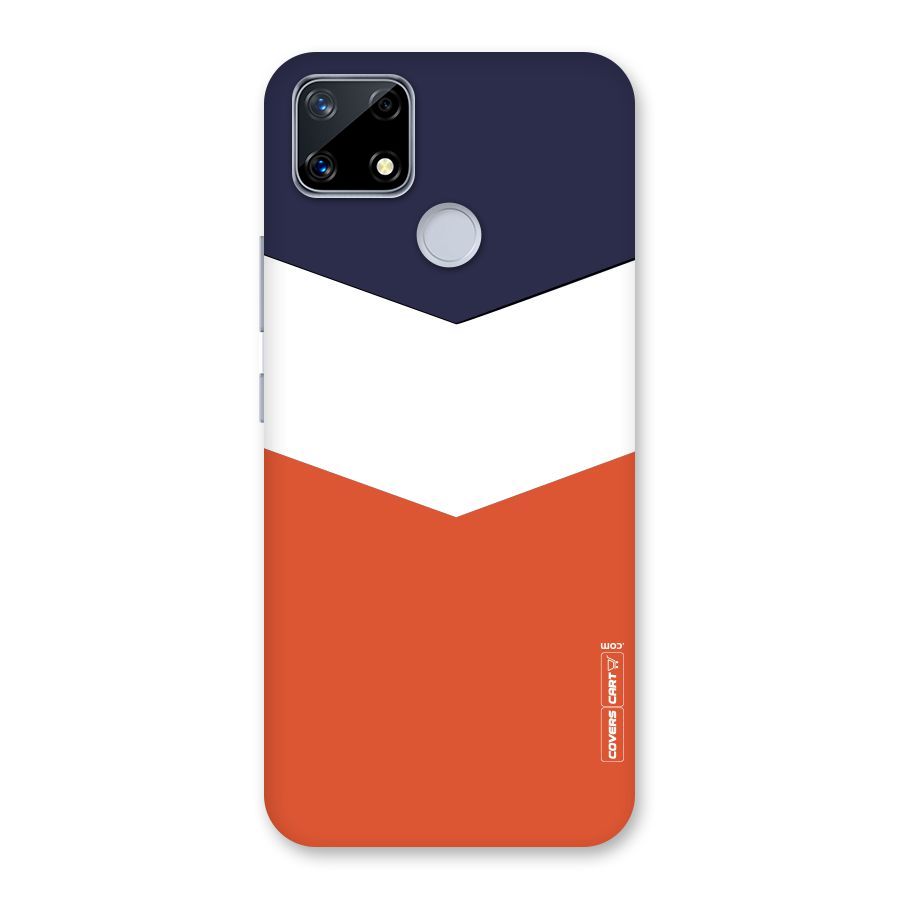 Navy Blue White Orange Arrow Back Case for Realme Narzo 20