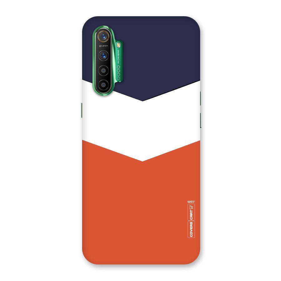 Navy Blue White Orange Arrow Back Case for Realme X2
