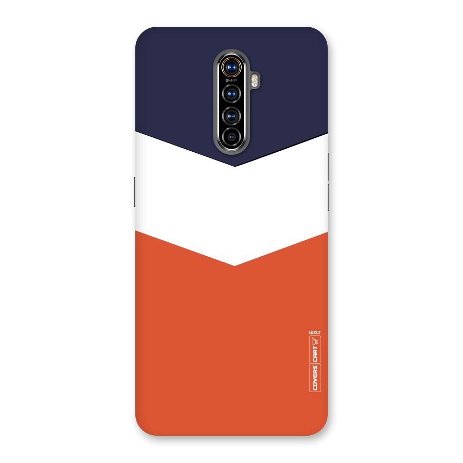 Navy Blue White Orange Arrow Back Case for Realme X2 Pro
