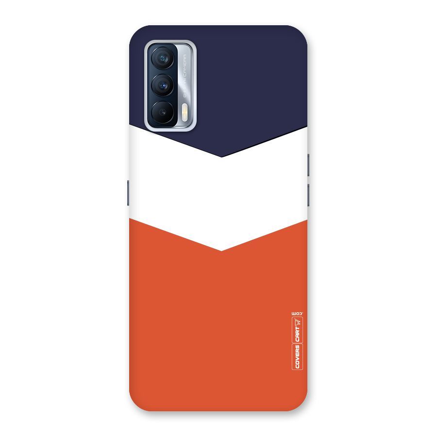 Navy Blue White Orange Arrow Back Case for Realme X7