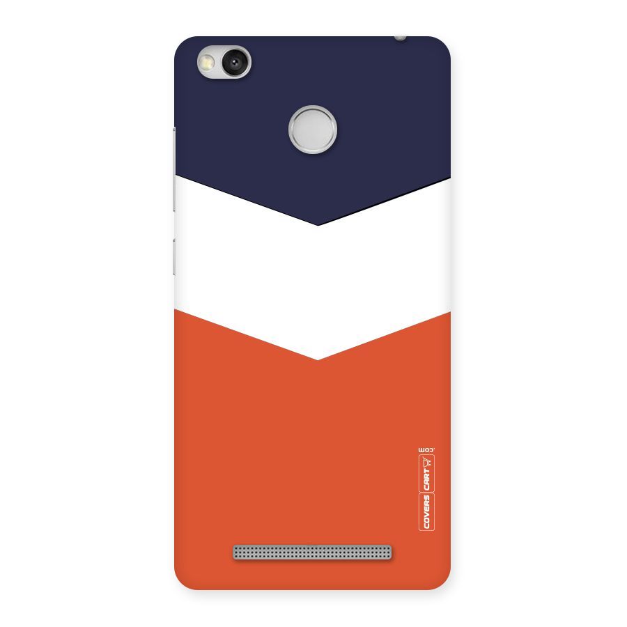 Navy Blue White Orange Arrow Back Case for Redmi 3S Prime