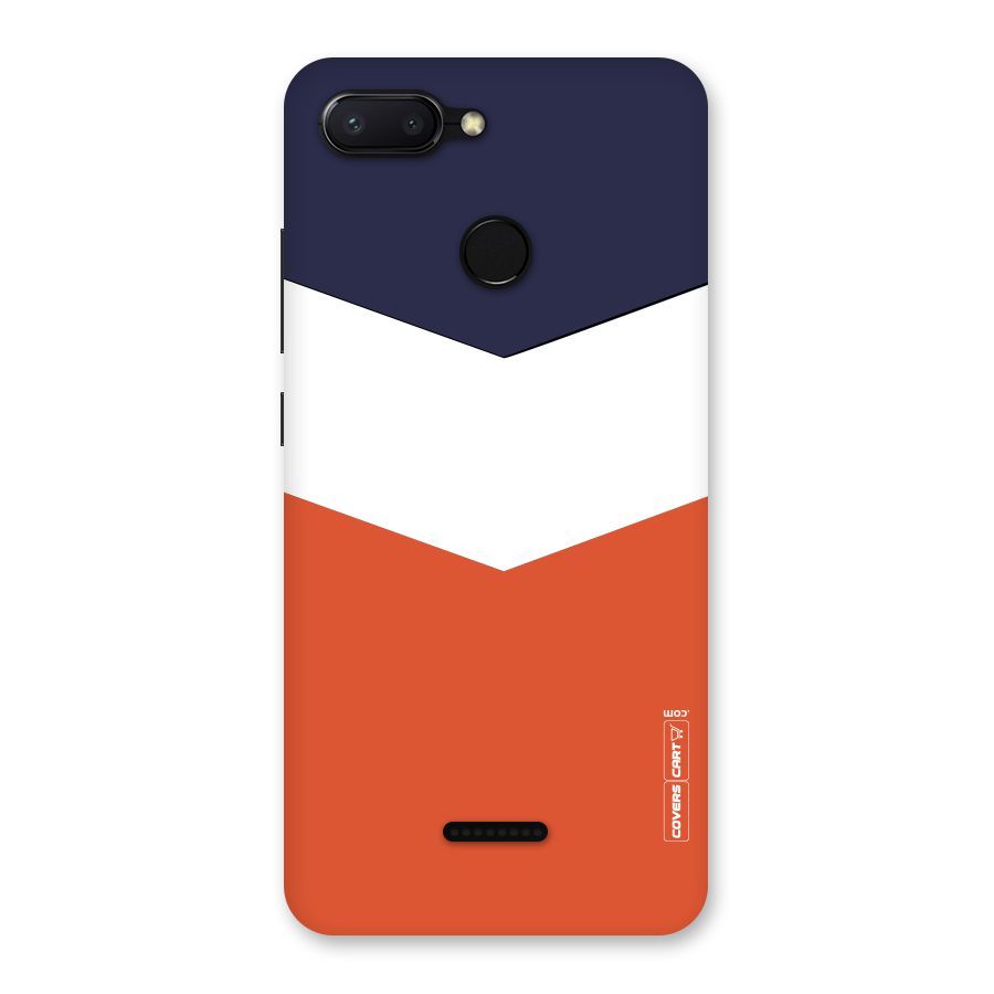 Navy Blue White Orange Arrow Back Case for Redmi 6