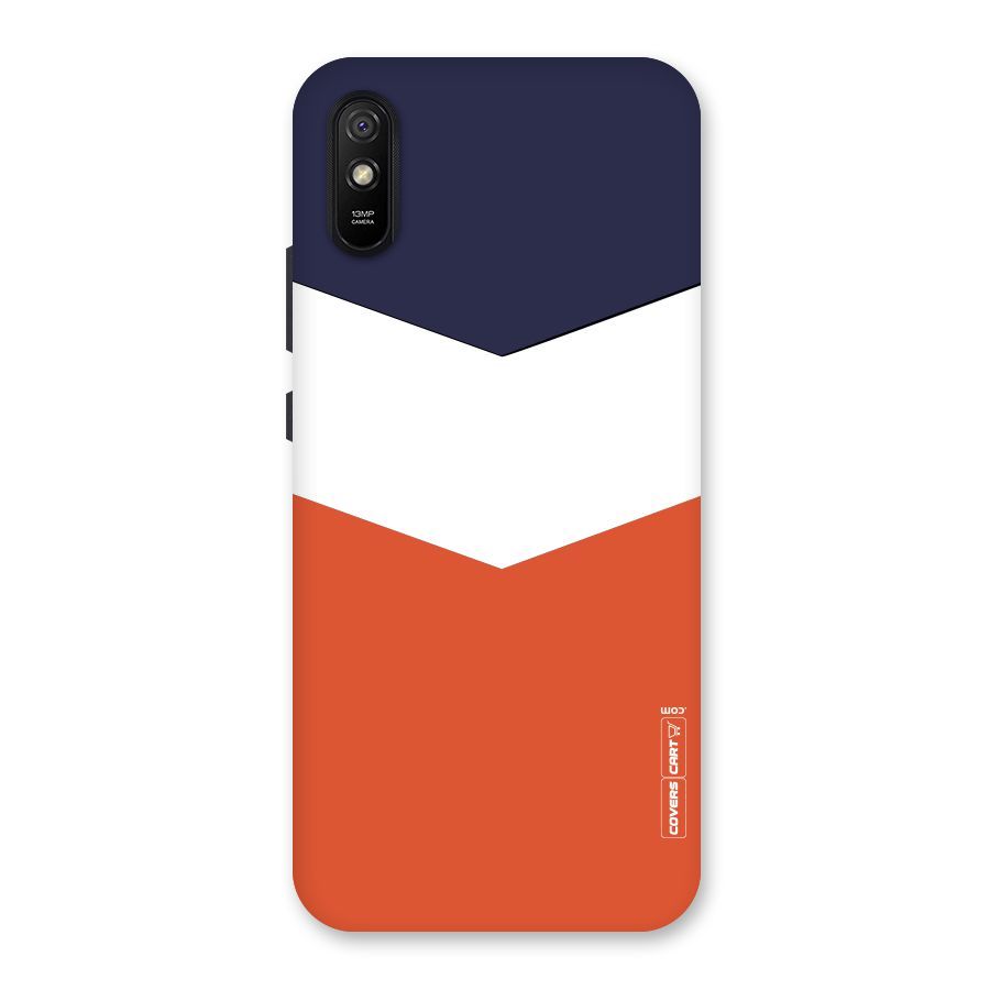 Navy Blue White Orange Arrow Back Case for Redmi 9A