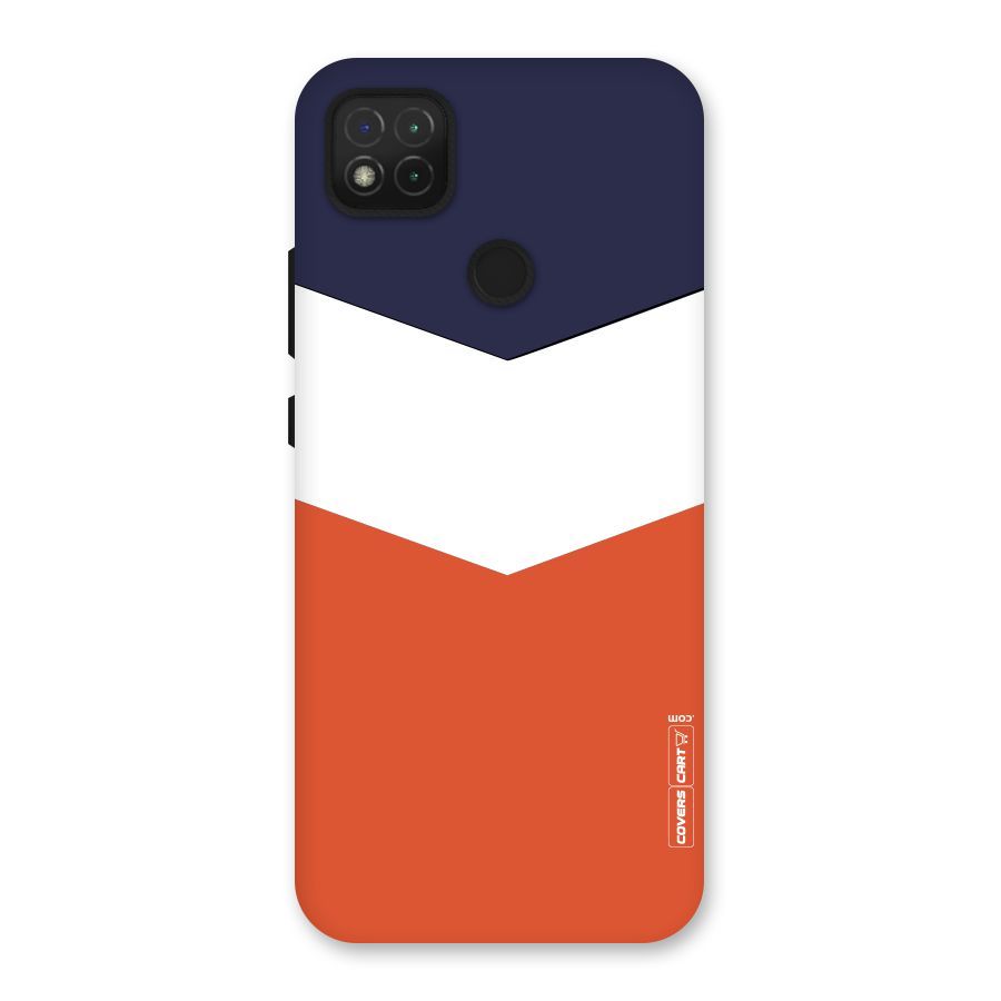 Navy Blue White Orange Arrow Back Case for Redmi 9C