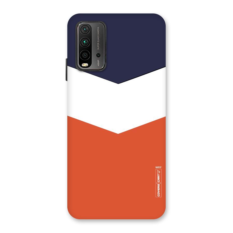 Navy Blue White Orange Arrow Back Case for Redmi 9 Power