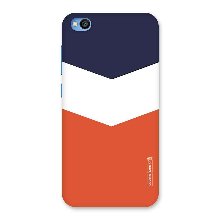 Navy Blue White Orange Arrow Back Case for Redmi Go