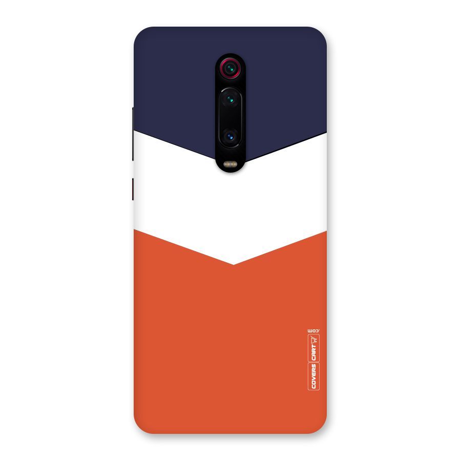 Navy Blue White Orange Arrow Back Case for Redmi K20 Pro