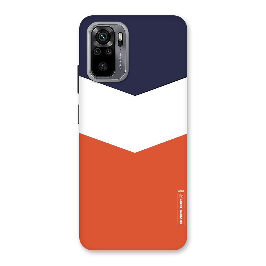 Navy Blue White Orange Arrow Back Case for Redmi Note 10