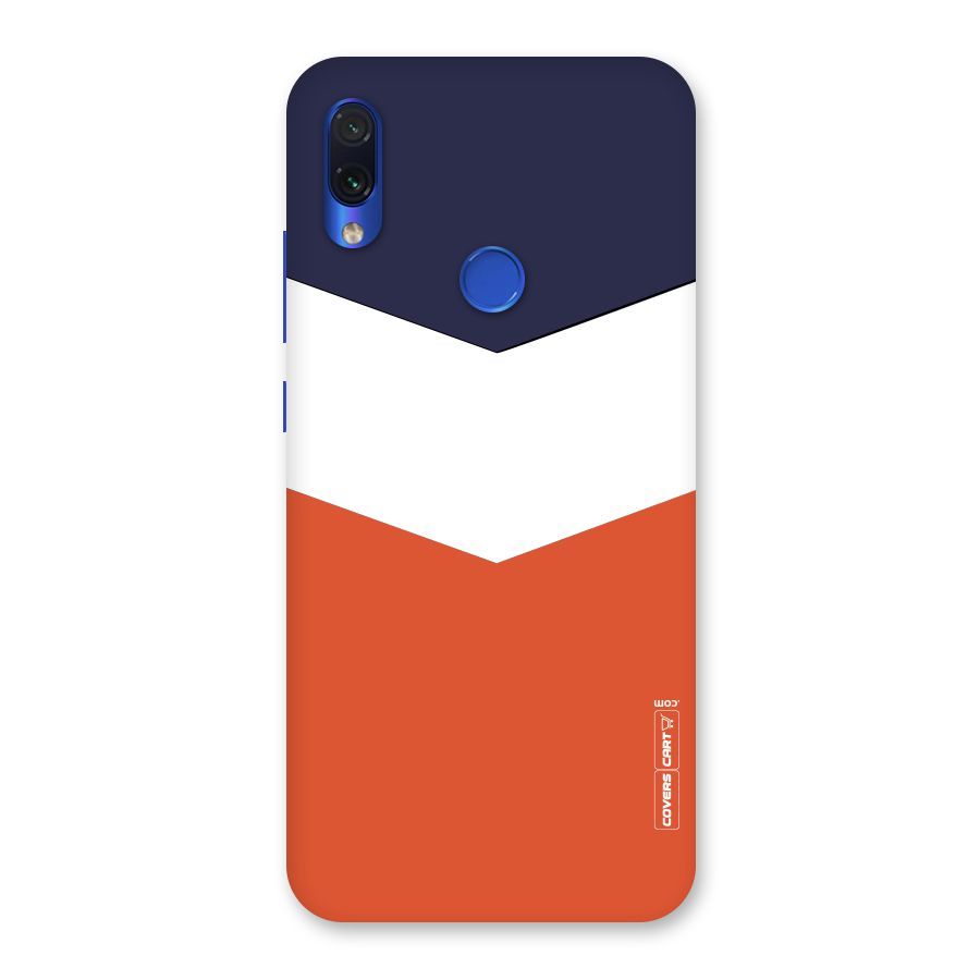 Navy Blue White Orange Arrow Back Case for Redmi Note 7